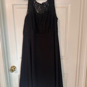 torrid Black Lace Sleeveless Dress with Lace Overlay